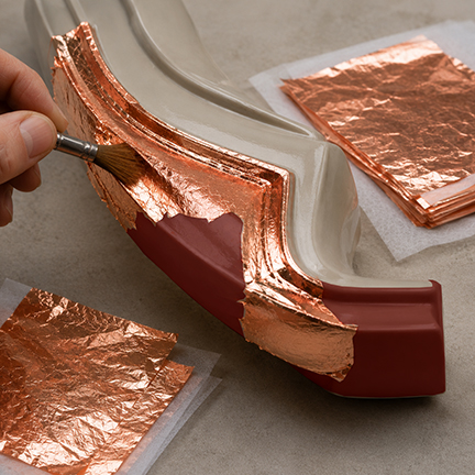 Example metallic finish for a plastic gilding consultation