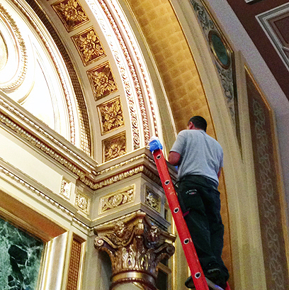 Professional decorative and restoration project detail