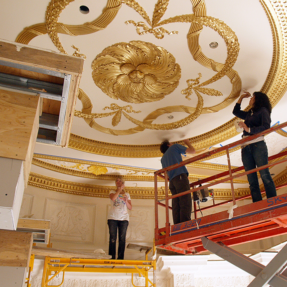 Professional decorative and restoration project detail