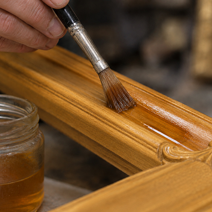 Oil gilding on wood