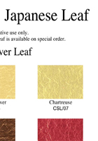 Japanese colored silver leaf color chart