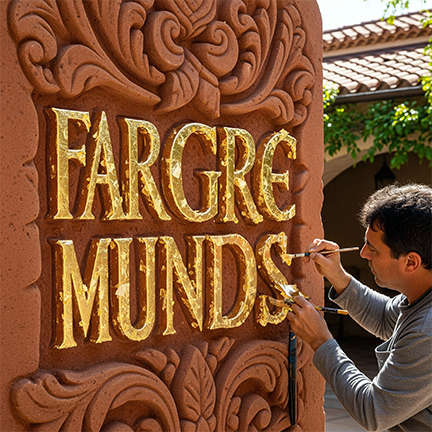 gold leafing on stone surfaces