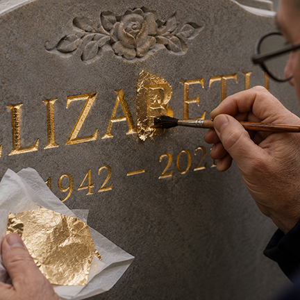 Gilding on stone